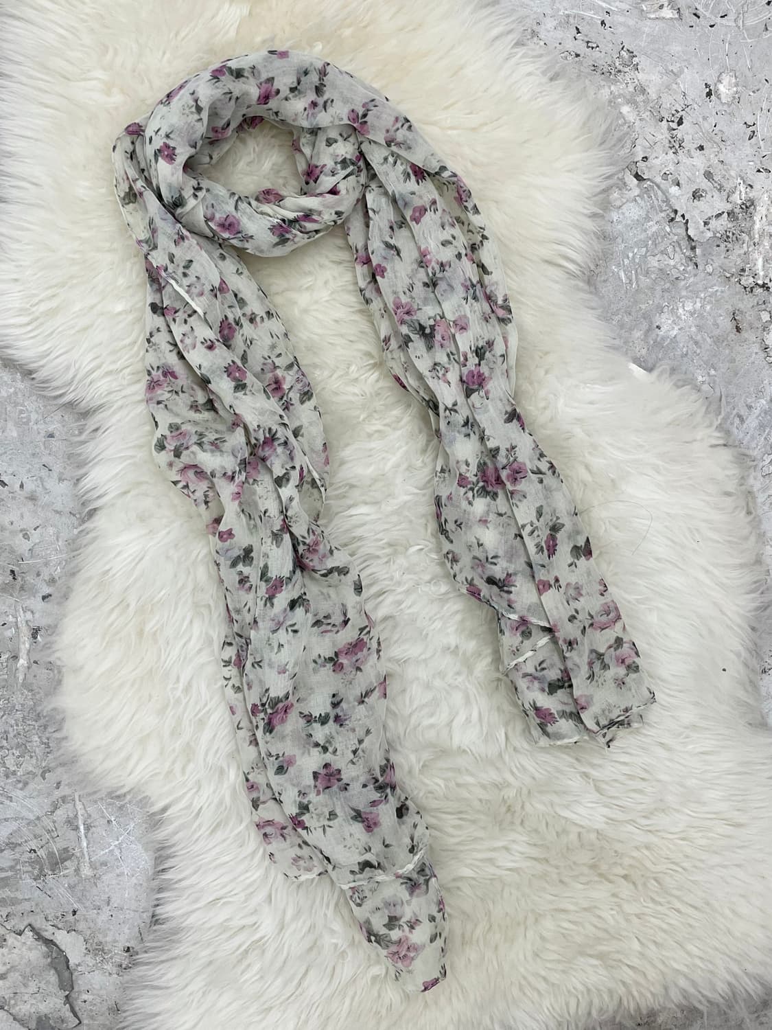 플로럴 쉬폰 머플러  상품이미지4
