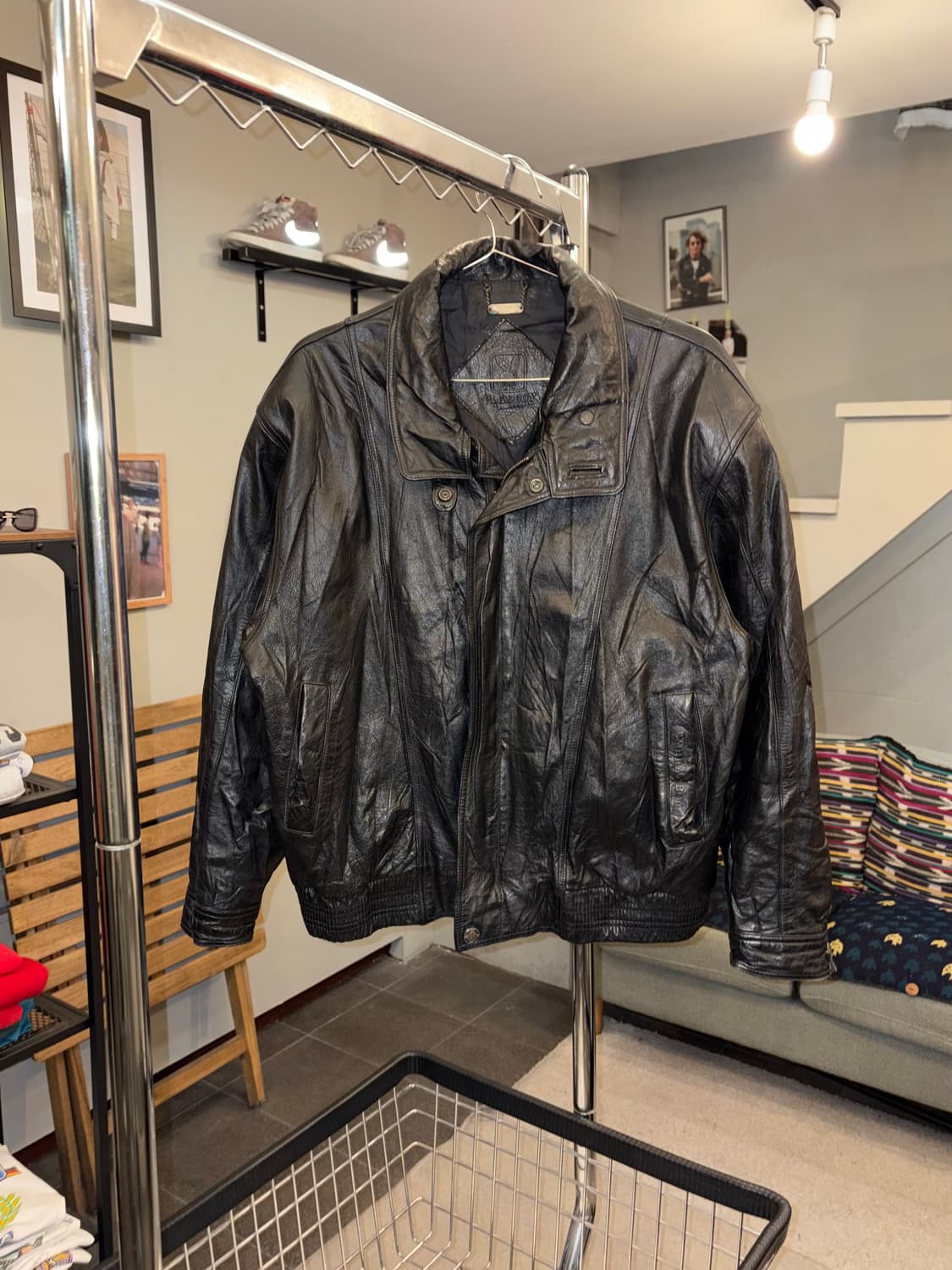90’s Play Boy genuine leather jacket 상품이미지4