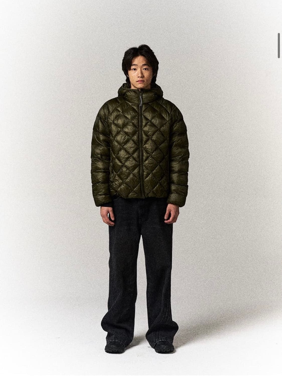 [슬로우애시드] 고스트 실루엣 패디드 점퍼 (카키/S사이즈) 상품이미지3