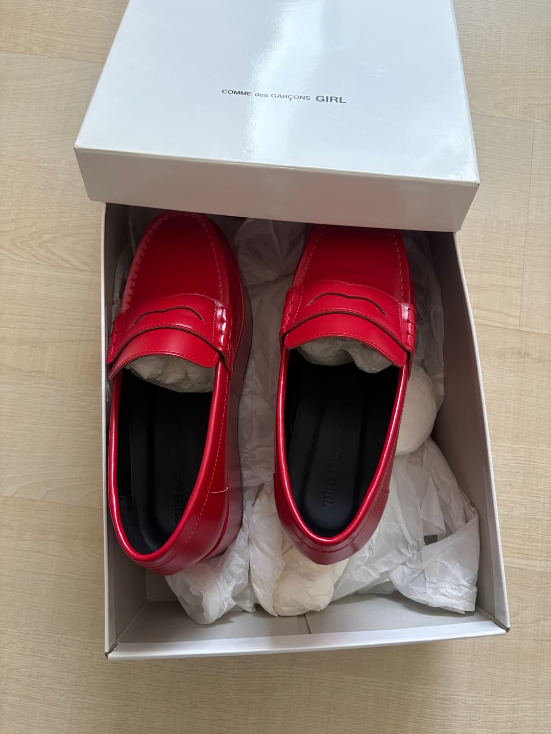 꼼데가르송 페니 로퍼 레드 36 상품이미지2