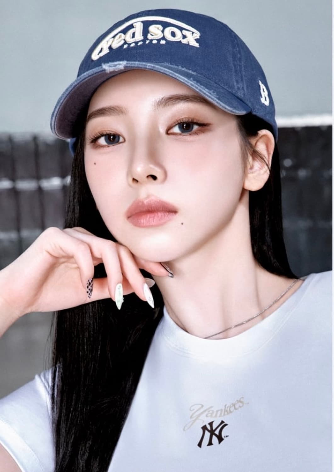 MLB 카리나 빈티지 데미지 커브 로고 언스트럭쳐 볼캡 (새상품) 상품이미지1