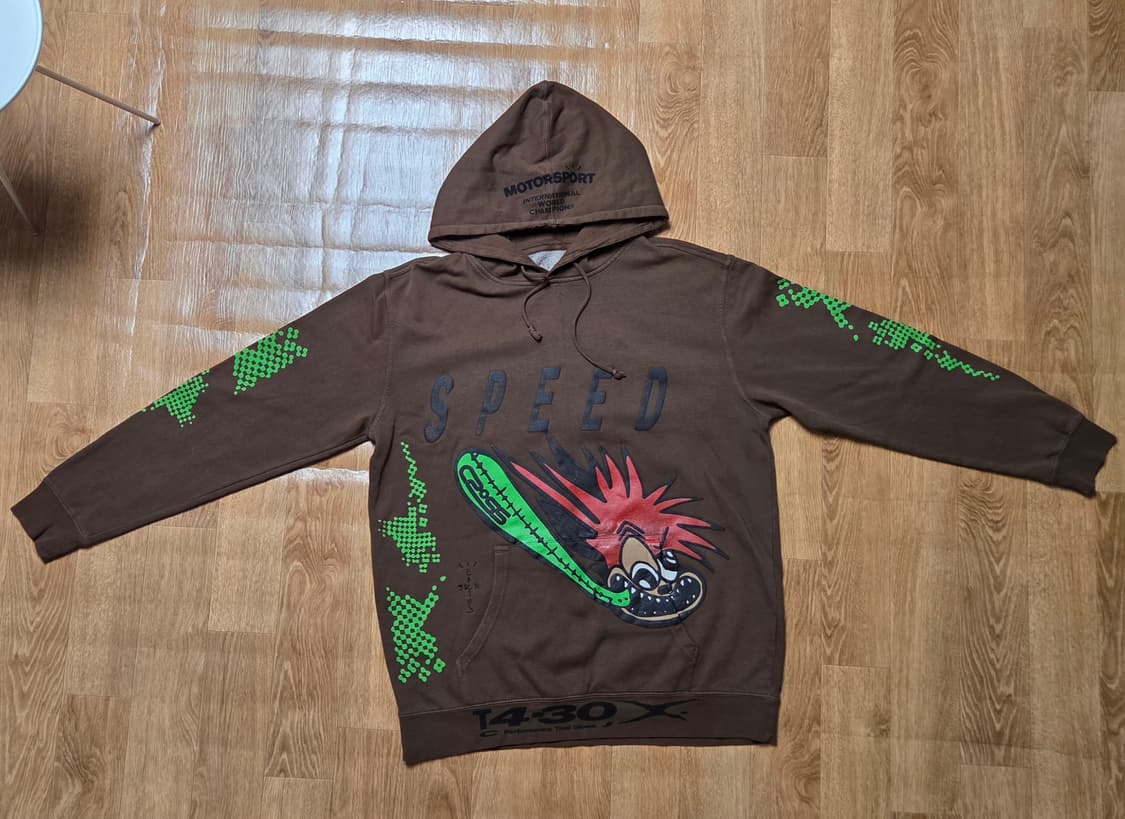 [L, 체감 XL] 트래비스 스캇 캑터스잭 스피드 후드티 브라운 상품이미지1