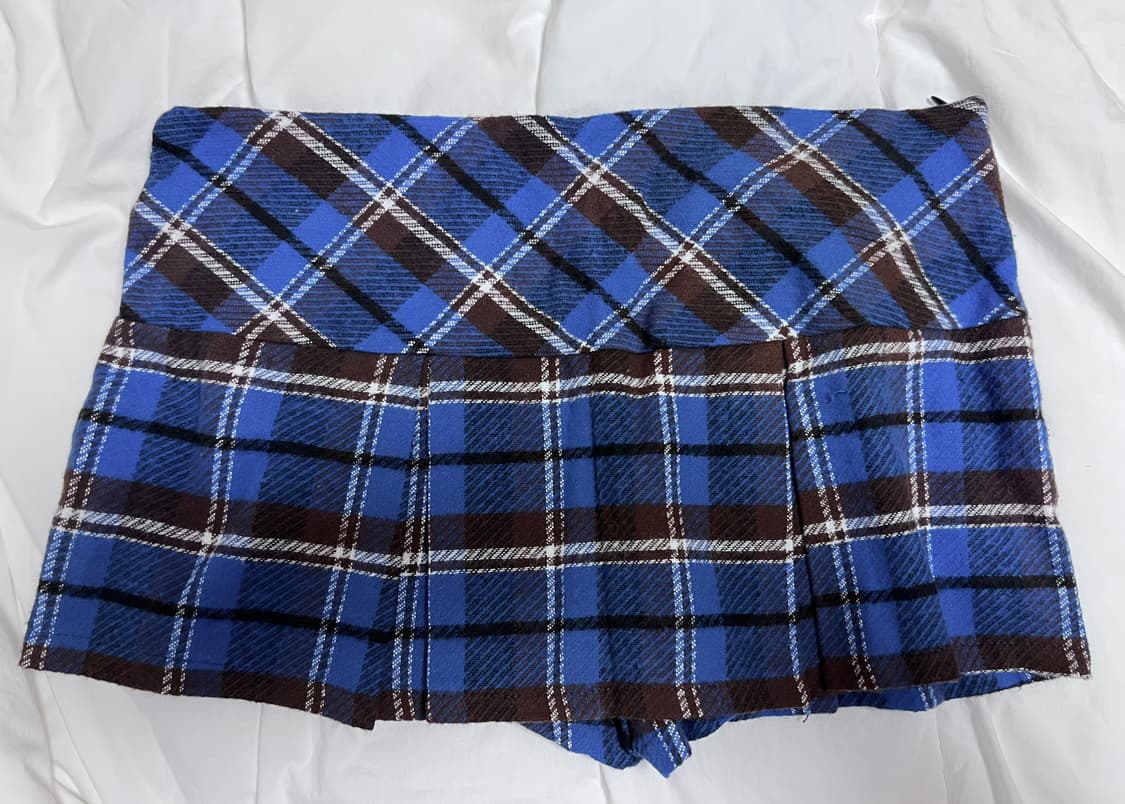 새상품 체크 타탄 미니 스커트 숏 반바지 플리츠 스쿨룩  상품이미지2