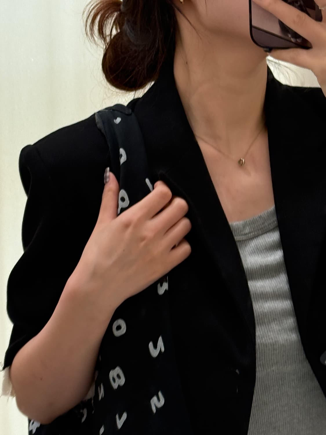 알파벳 캣 블랙에코백 상품이미지5