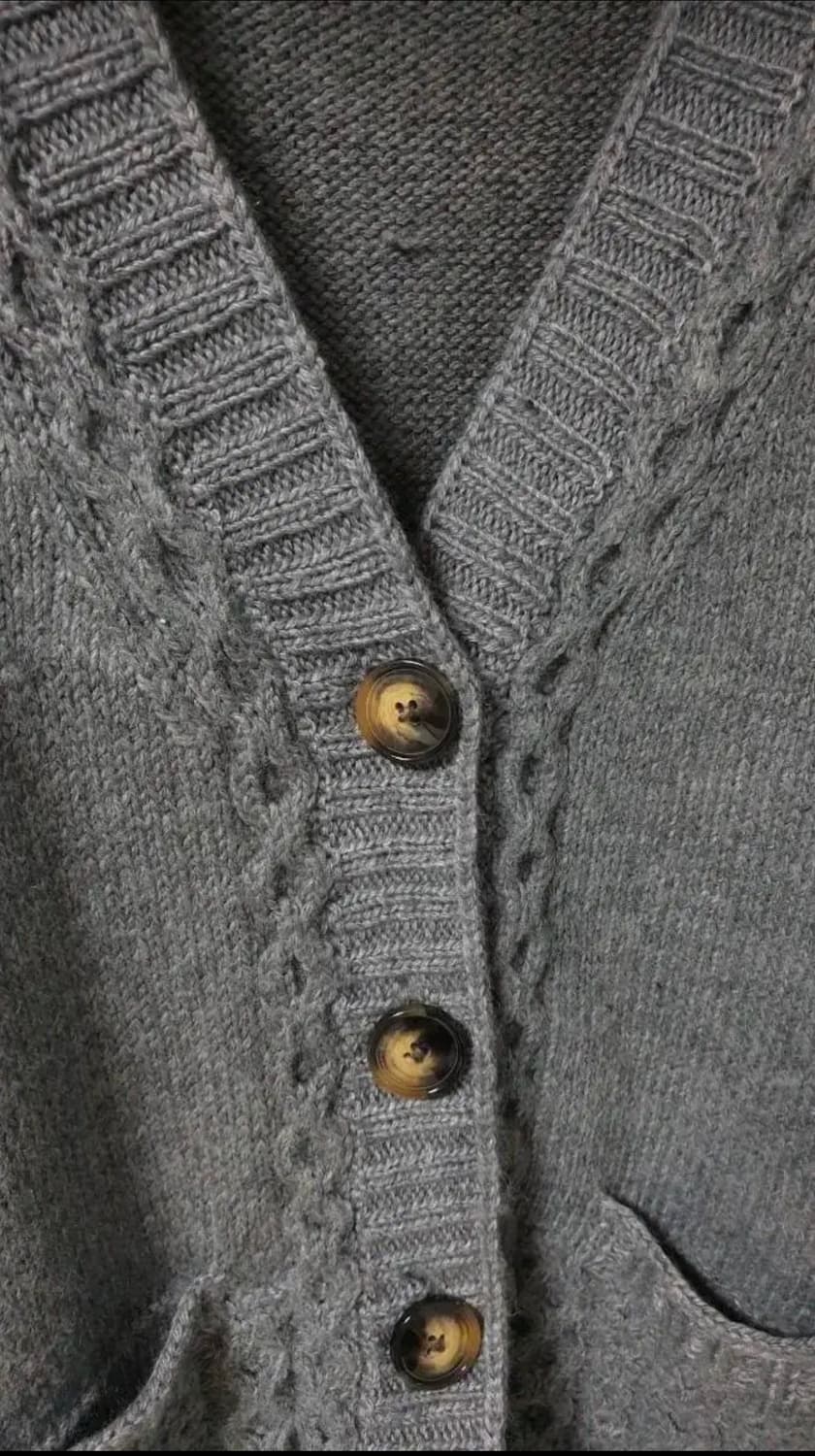 (착샷) 케이블 니트 롱 가디건 상품이미지3