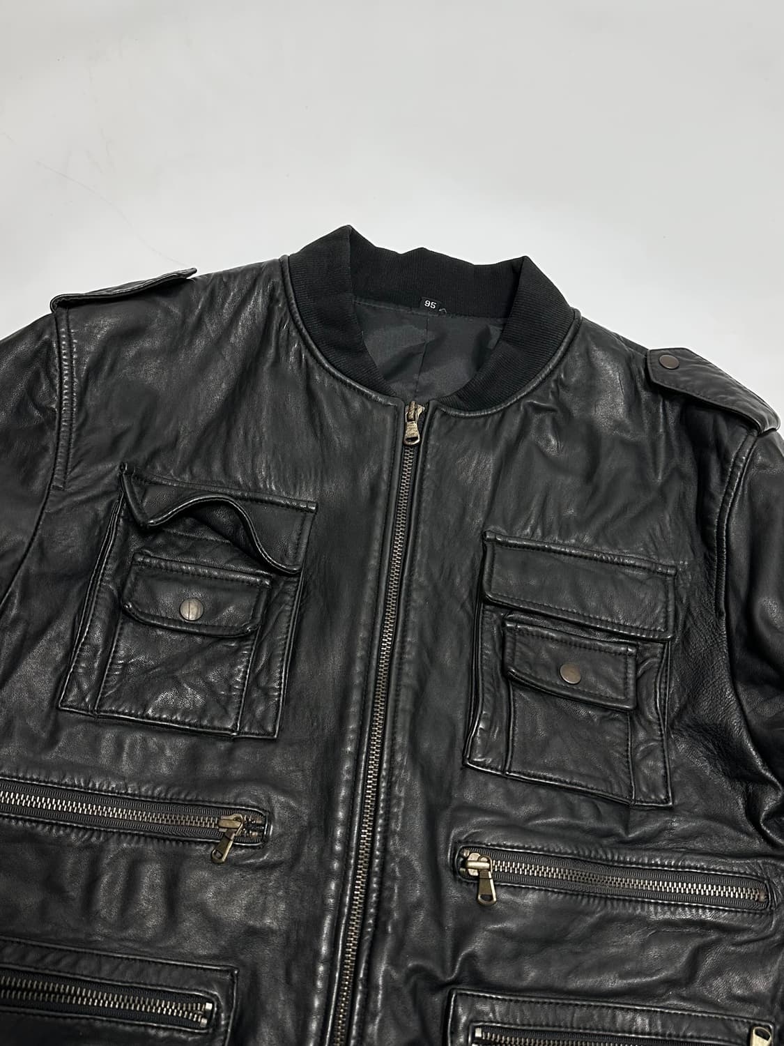 빈티지 양가죽 밀리터리 레더 봄버자켓 상품이미지3