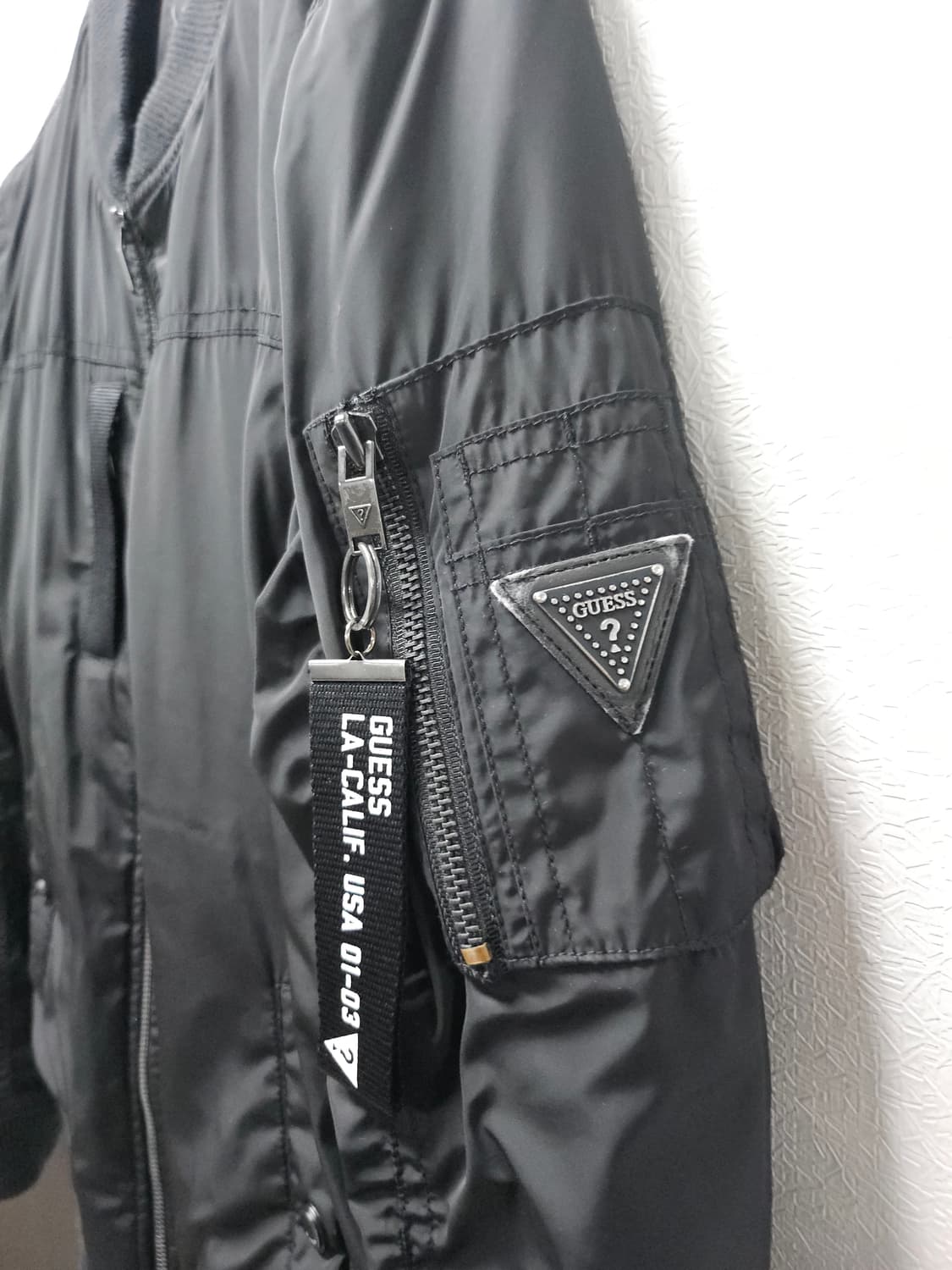 게스] 블랙 항공점퍼 블루종 봄버재킷 상품이미지5