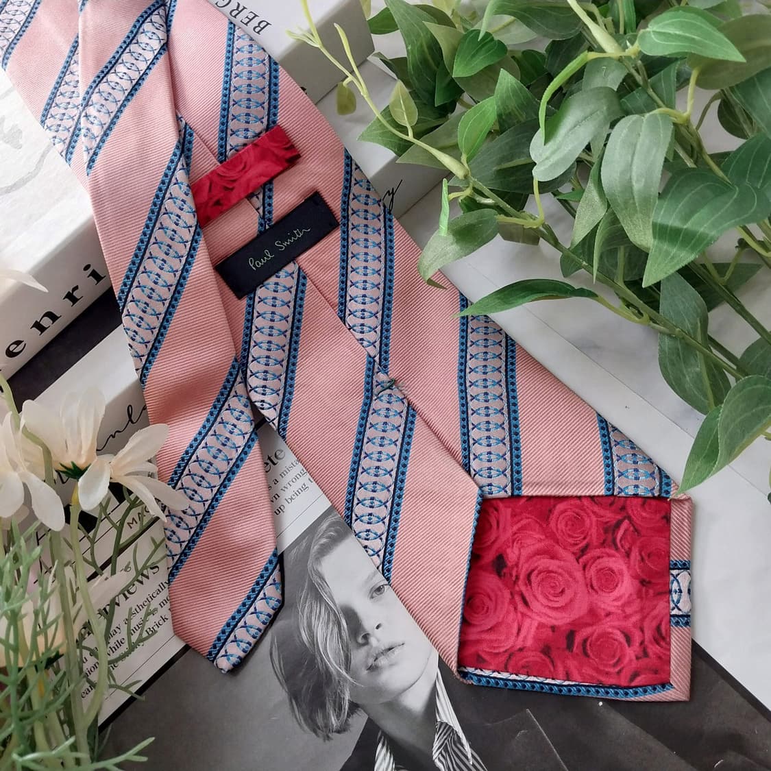 폴 스미스 실크 핑크&네이비 패턴 넥타이 9.5cm A-등급 K1425
 상품이미지4