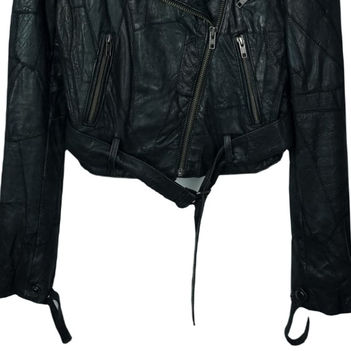 빈티지 그런지 리얼 쉽스킨 양가죽 라이더 레더 자켓 M16644 상품이미지5