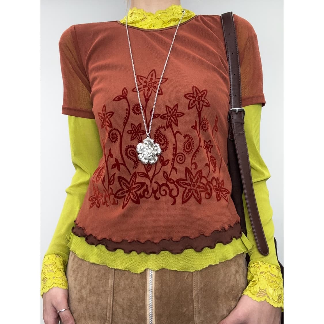 빈티지 오리엔탈 반팔 블라우스 상품이미지1