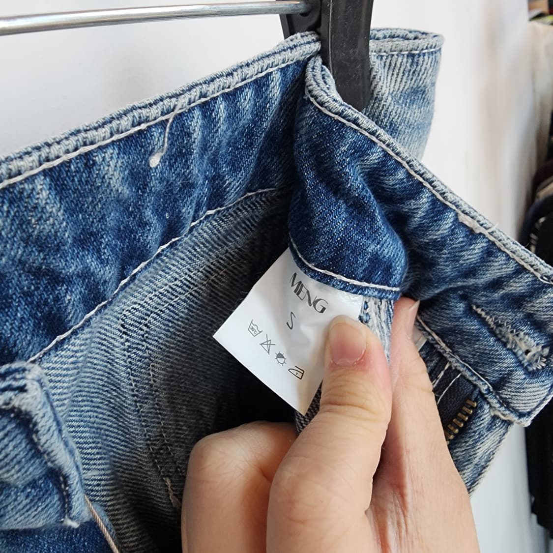 MENG 워싱 데님 카고 와이드 팬츠 상품이미지6