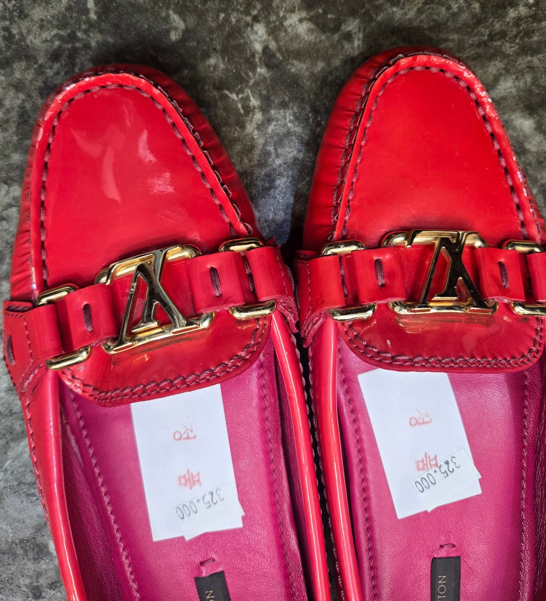 루이비통 (정품)페이턴트 로퍼 핑크여성 상품이미지3