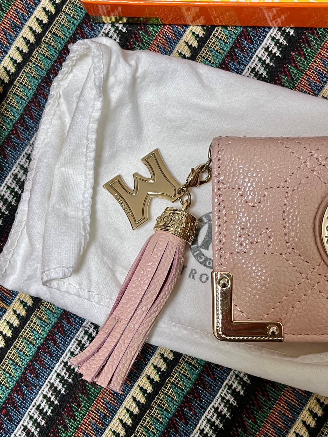 소가죽 메트로시티 퀼팅 카드 지갑 파스텔 핑크 상품이미지3