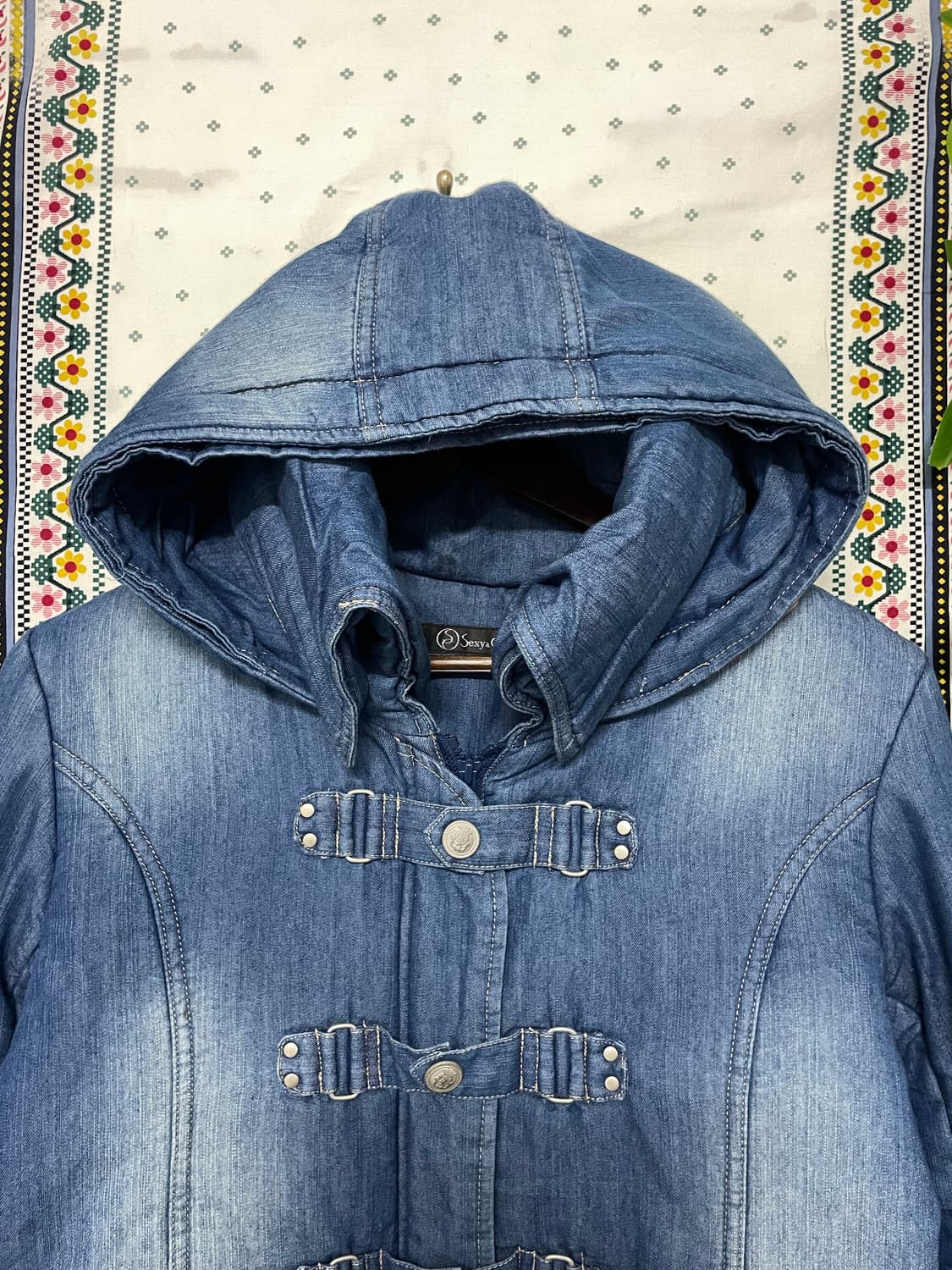 JPN vtg 하이넥 데님 푸퍼 상품이미지3