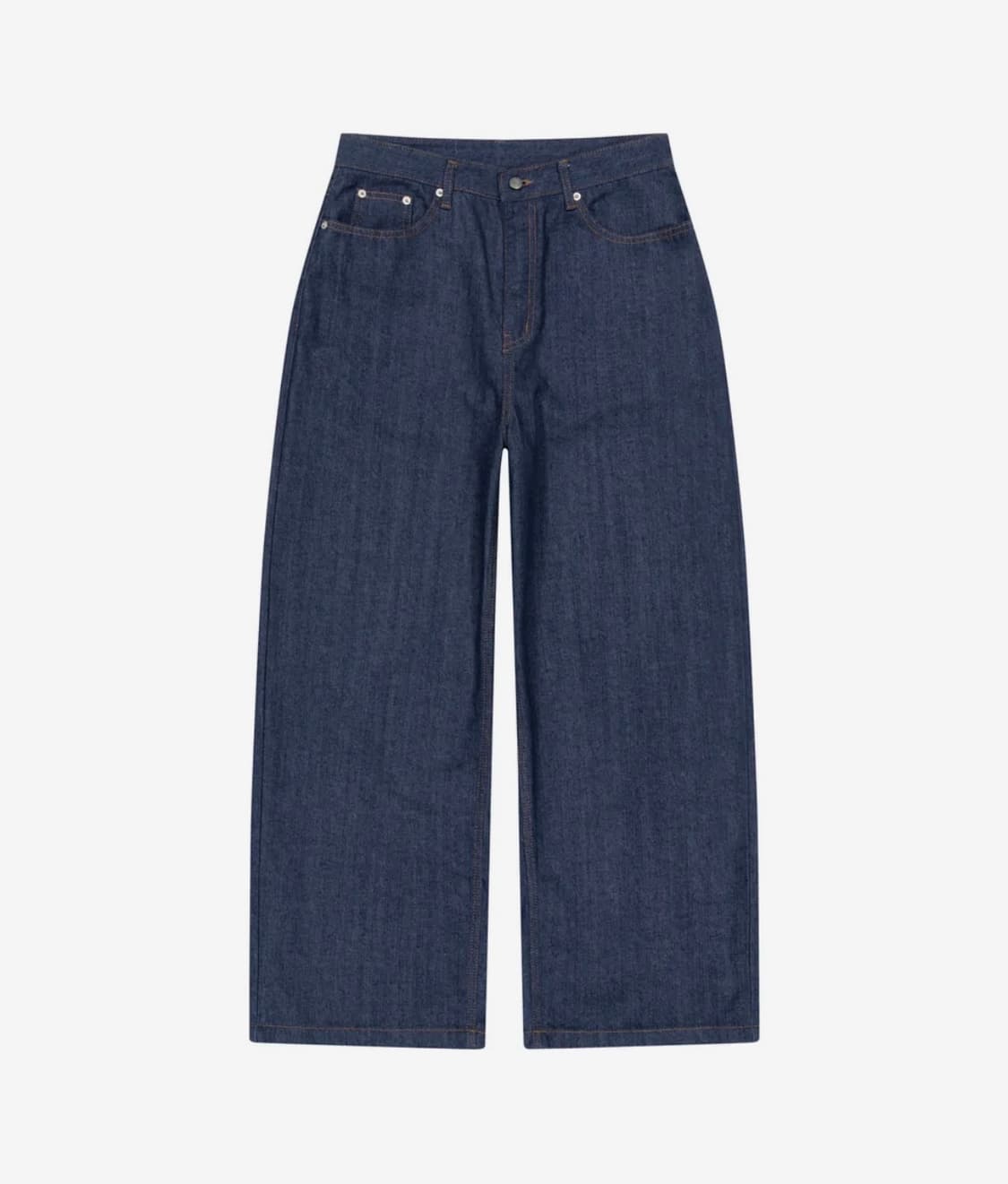 아캄 레더 패치 데님 팬츠 블루 2사이즈 상품이미지3