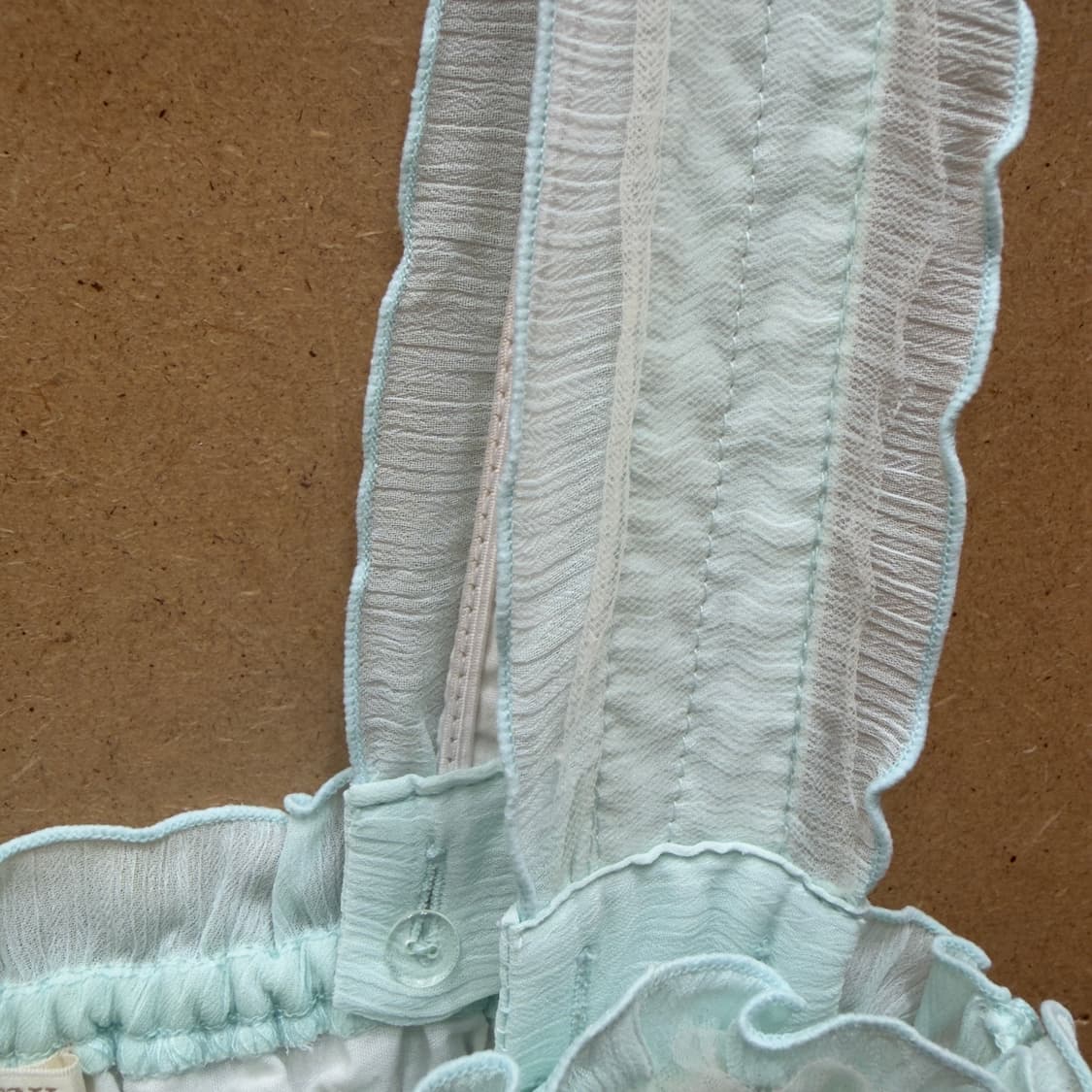 시크릿허니 쉘 패턴 스모킹 롱원피스 (민트) 상품이미지5