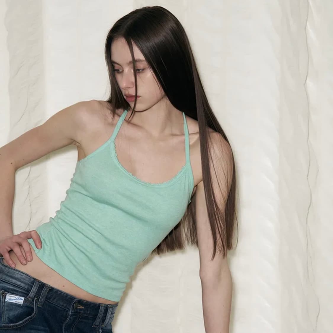 플리즈노팔로우 Angela Halter Lace Top (Mint) 상품이미지1