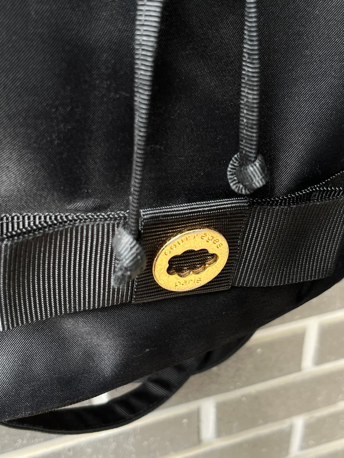 90s Courreges 꾸레쥬 로고 나일론 백팩 블랙 상품이미지6