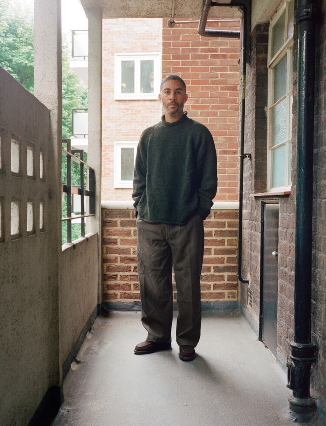 [L] 엔즈앤드민즈 / 24AW 롤넥 니트 / 믹스 그린 상품이미지4