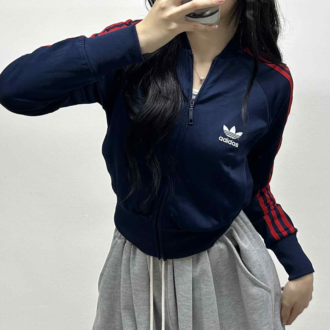 아디다스 파이어버드 남빨 세미크롭 대장급 걸즈 트랙탑 희귀져지(90) 상품이미지1