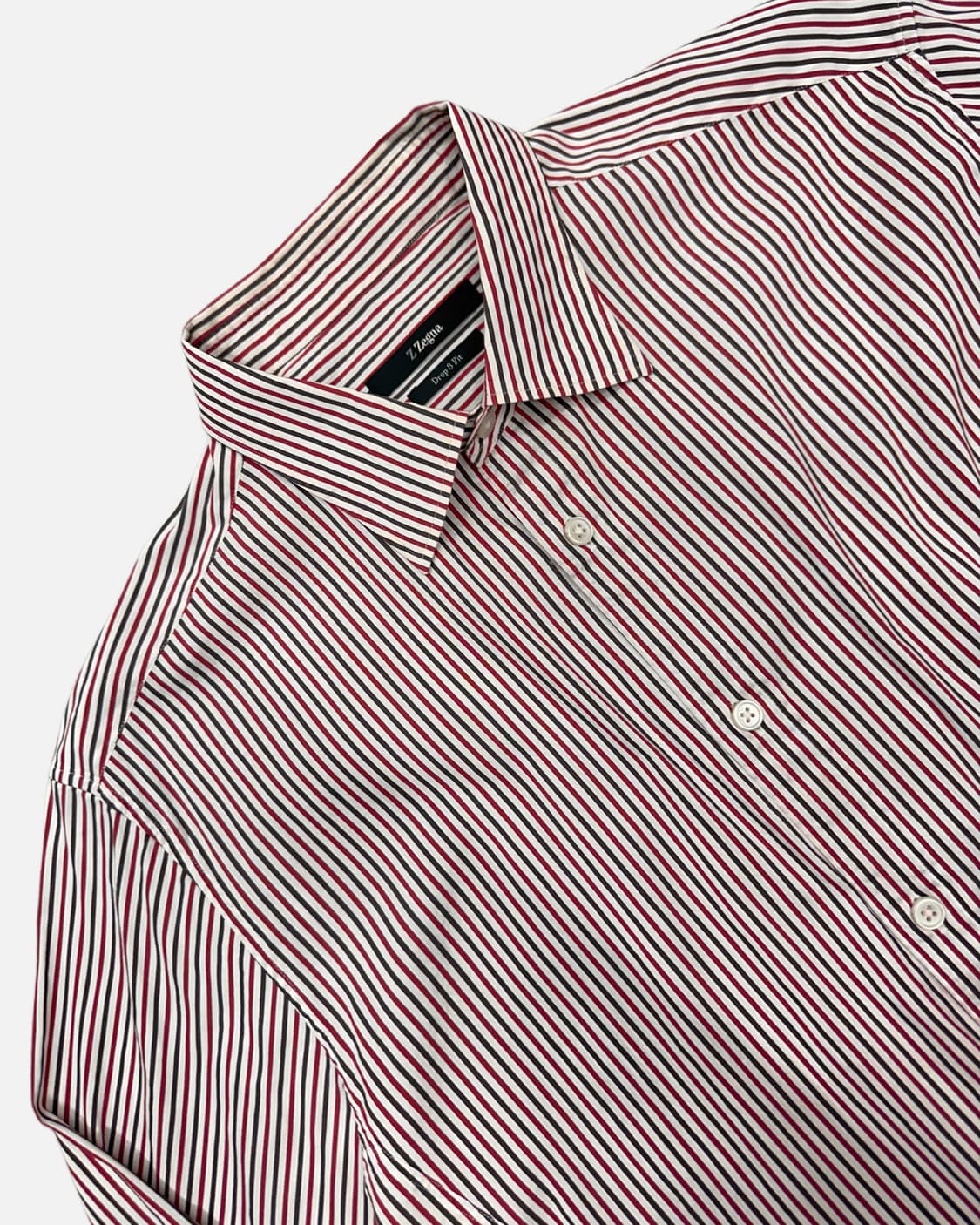 Z ZEGNA red navy pinstripe shirt 상품이미지2