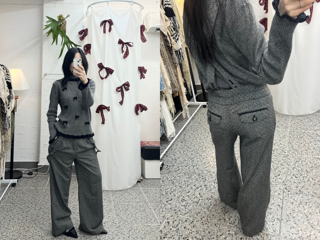 Charcoal suspender slacks 상품이미지3