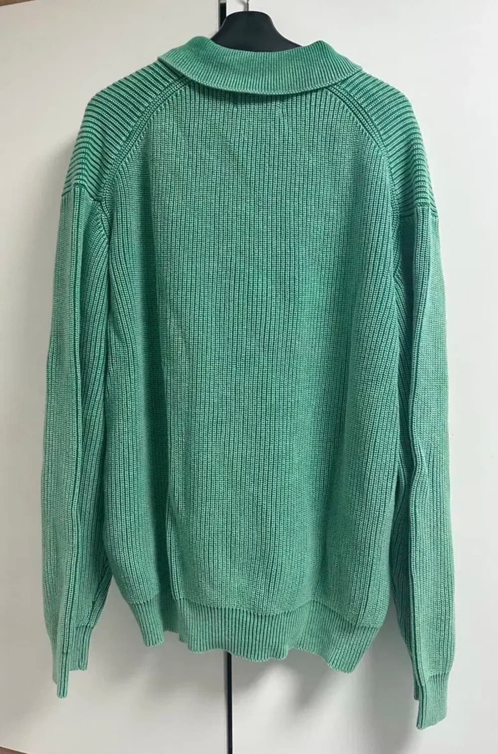 [52] 솔리드옴므 25ss 그린 카라넥 다잉 집업 니트 상품이미지4