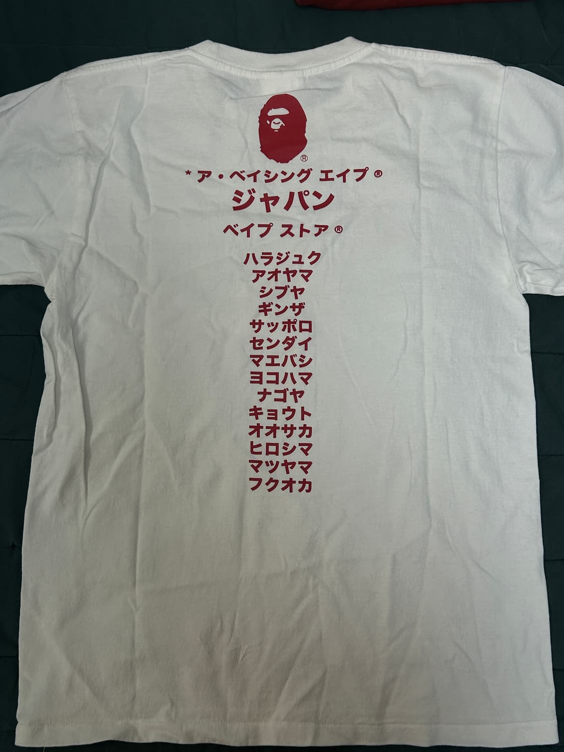 베이프 재팬 가타카나 컬리지 시티 티셔츠 화이트S 상품이미지2