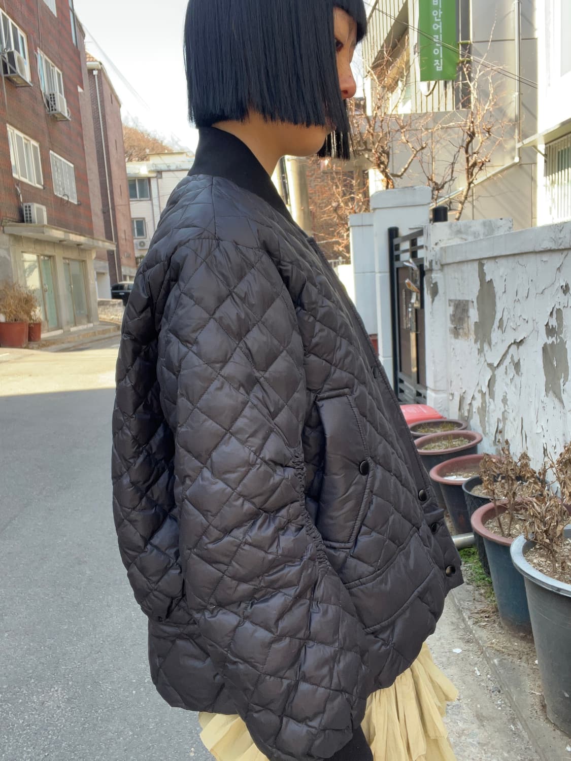 빈티지 블랙 퀄팅 자켓 상품이미지4