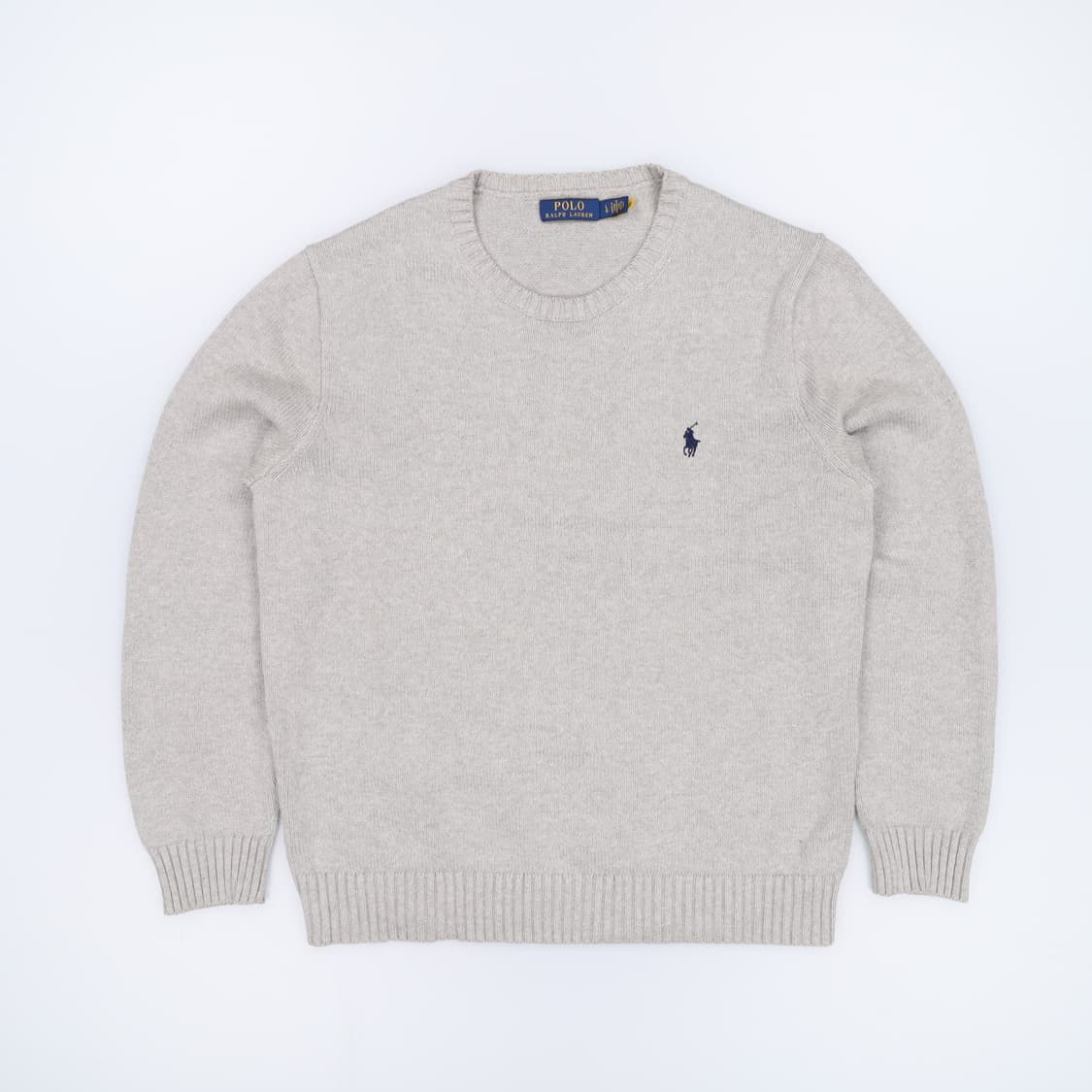 [L] 신형 폴로 QR택 롱슬리브 풀오버 스웨터 니트 회색 3859 상품이미지1