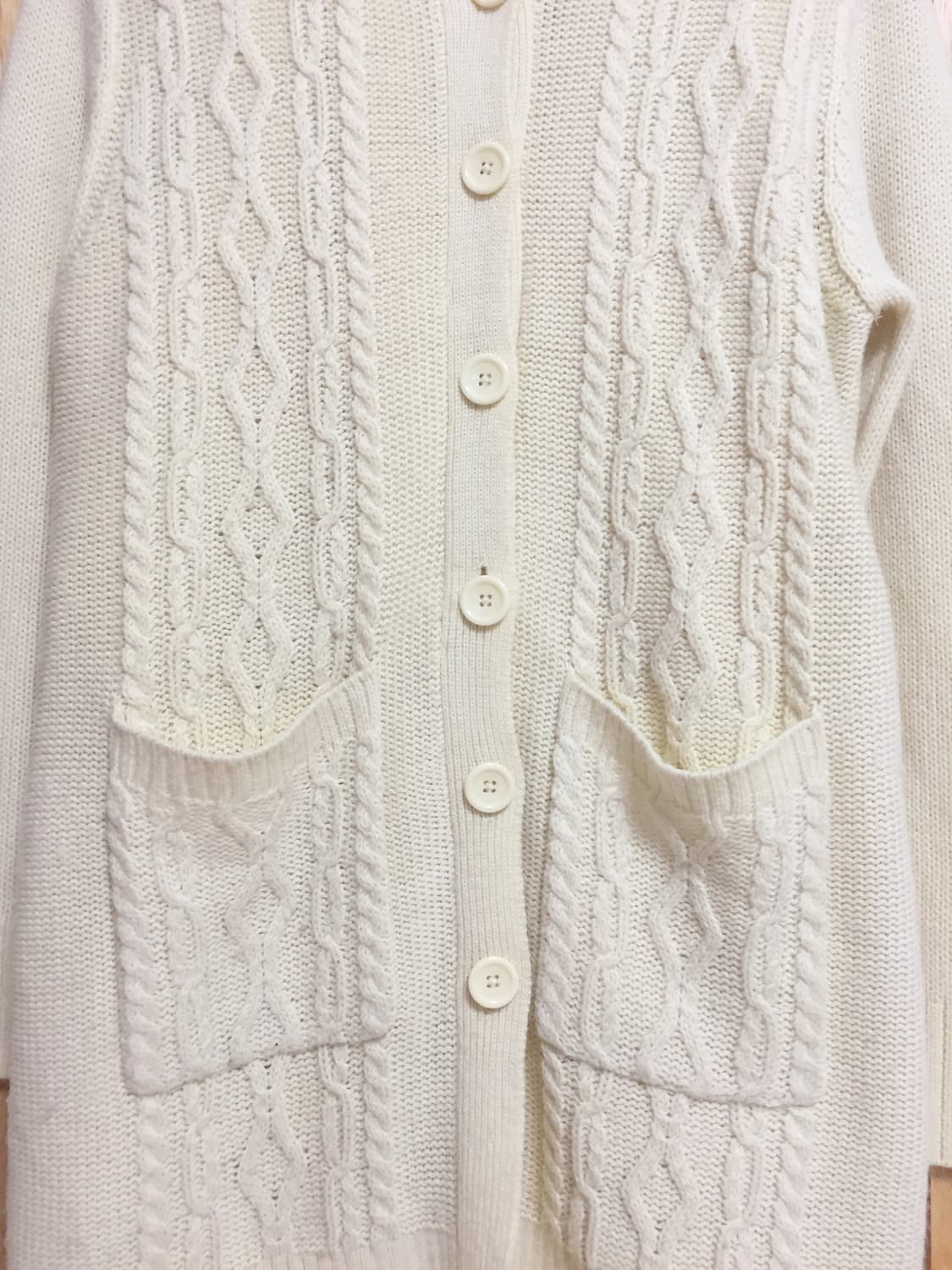 빈티지 모리걸 바닐라 니트 후드집업 상품이미지3