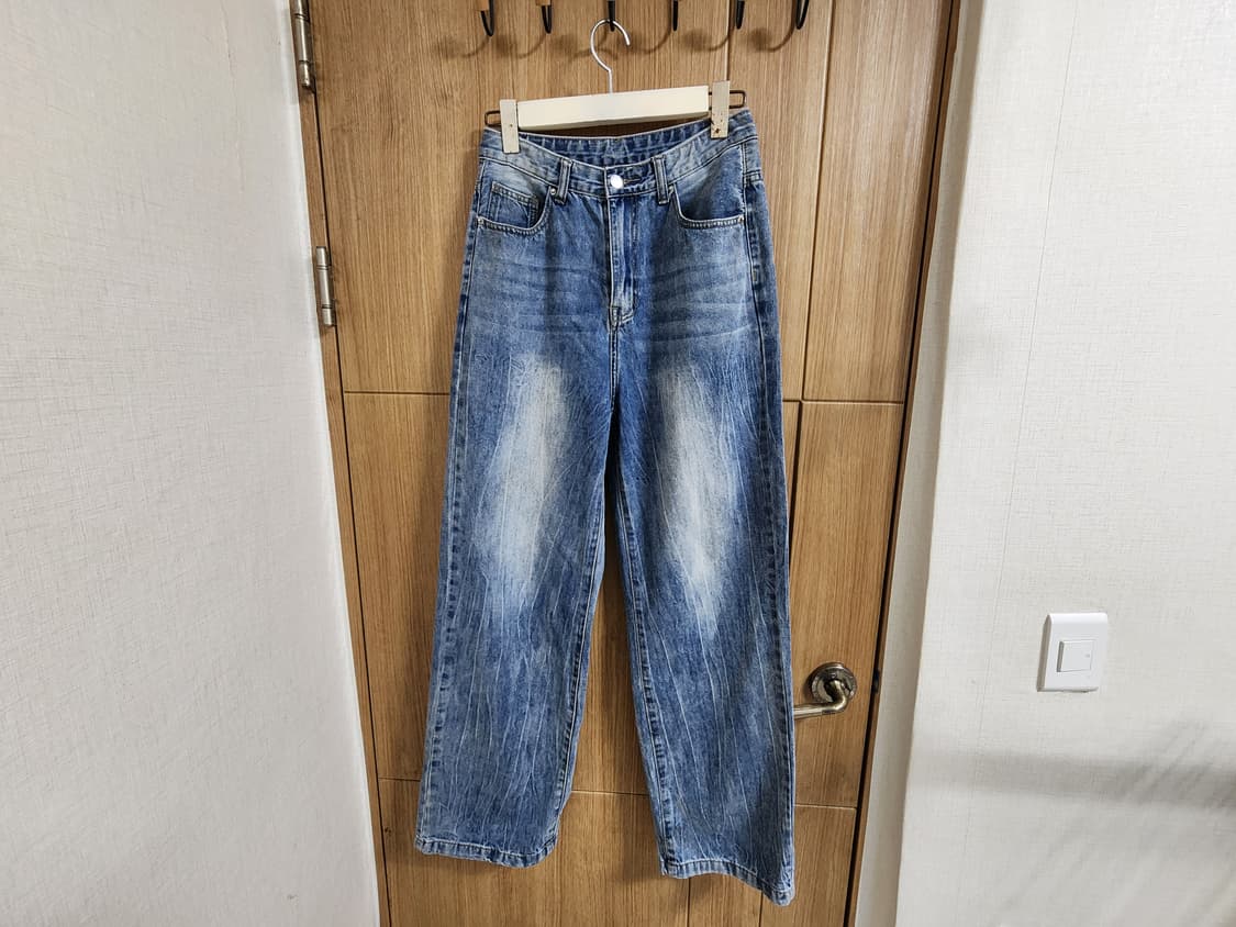 (M)여성 빈티지워싱 와이드 데님 팬츠 상품이미지1