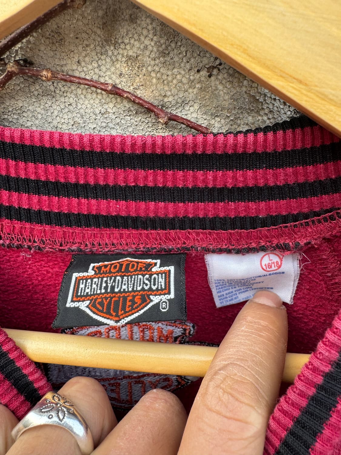 할리데이비슨 빈티지 레어패턴 자수 롱슬리브 스웻셔츠 맨투맨 L 상품이미지6