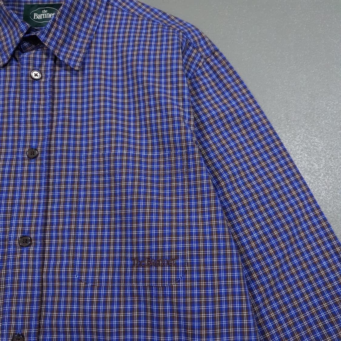 실측 M) 더바넷 신형 그레이 시티 플래드 오버핏 체크 셔츠 남방 상품이미지3