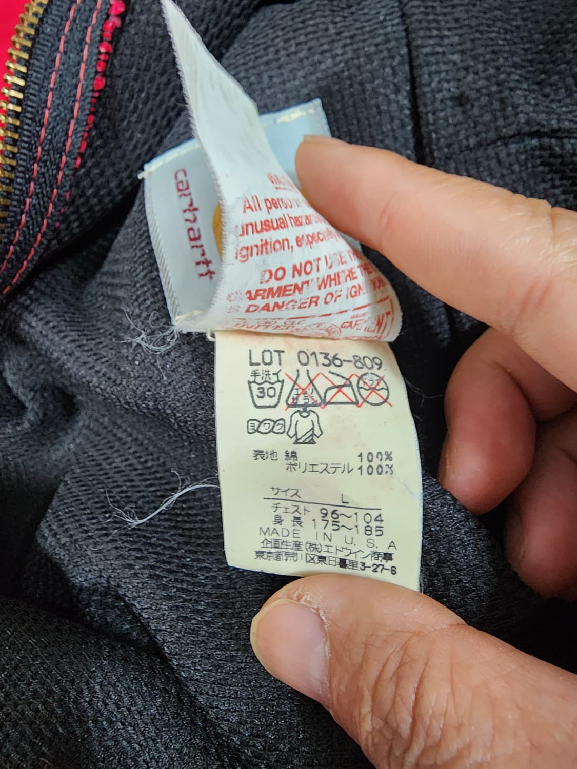 90's USA OG 칼하트 액티브 자켓 칼하드  후 드 자켓 상품이미지4