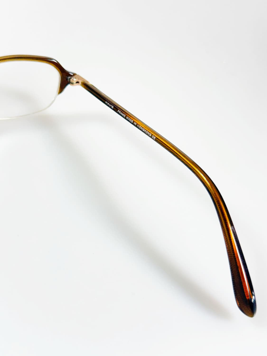 HAVIS 브라운 톨토이즈 오벌 반무테 빈티지 안경 상품이미지7