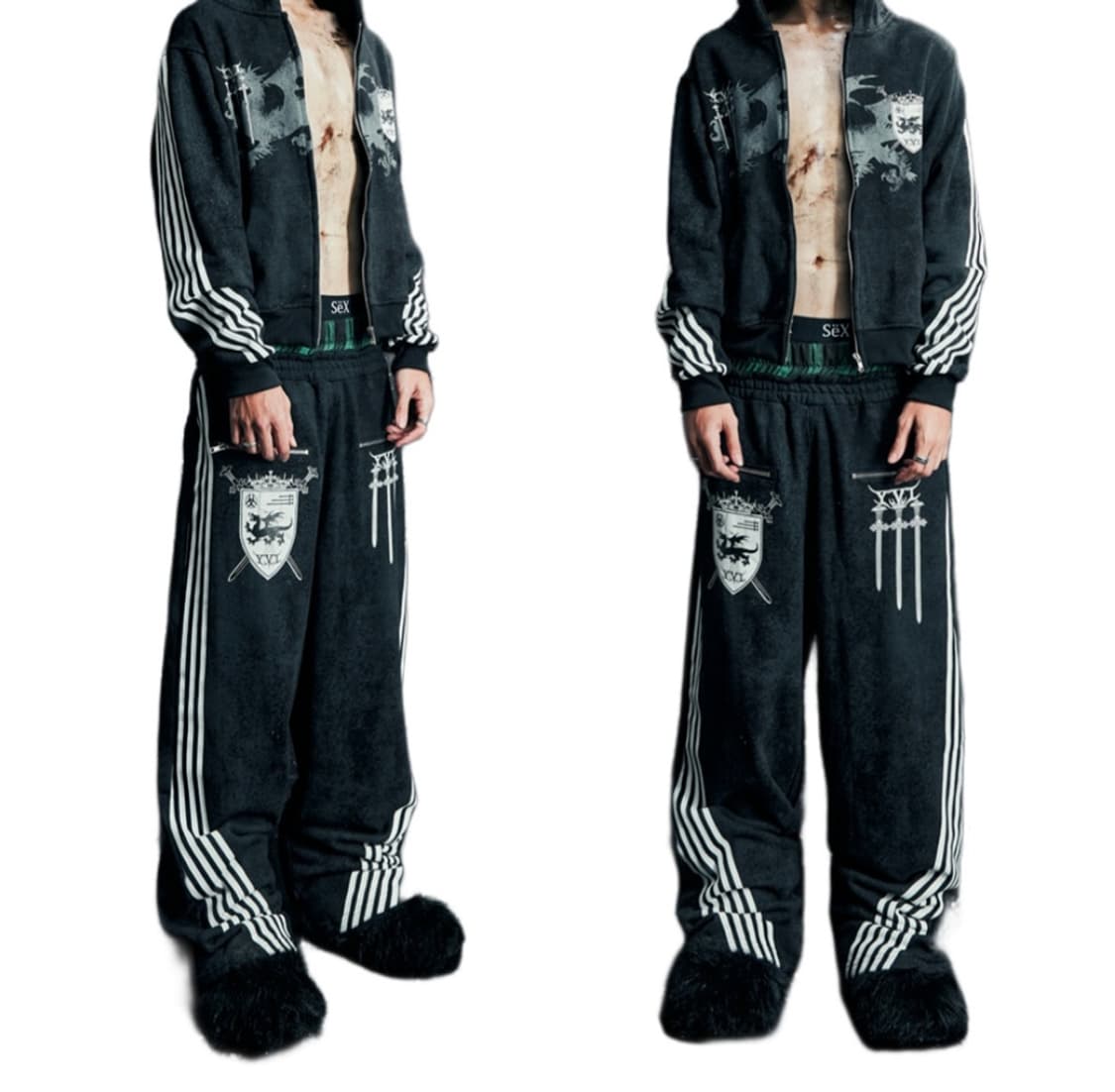 Royal knight Club Waxed trackpants 상품이미지3