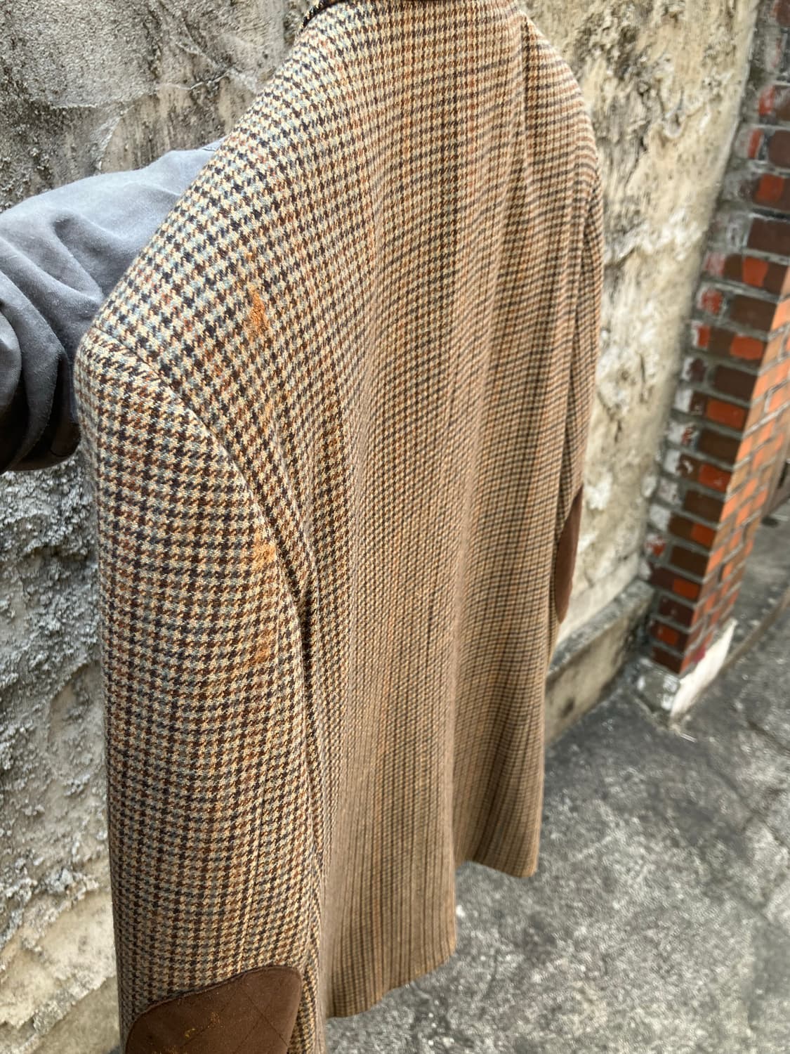 Balmain 체크 엘보우 패치 울 자켓 상품이미지5