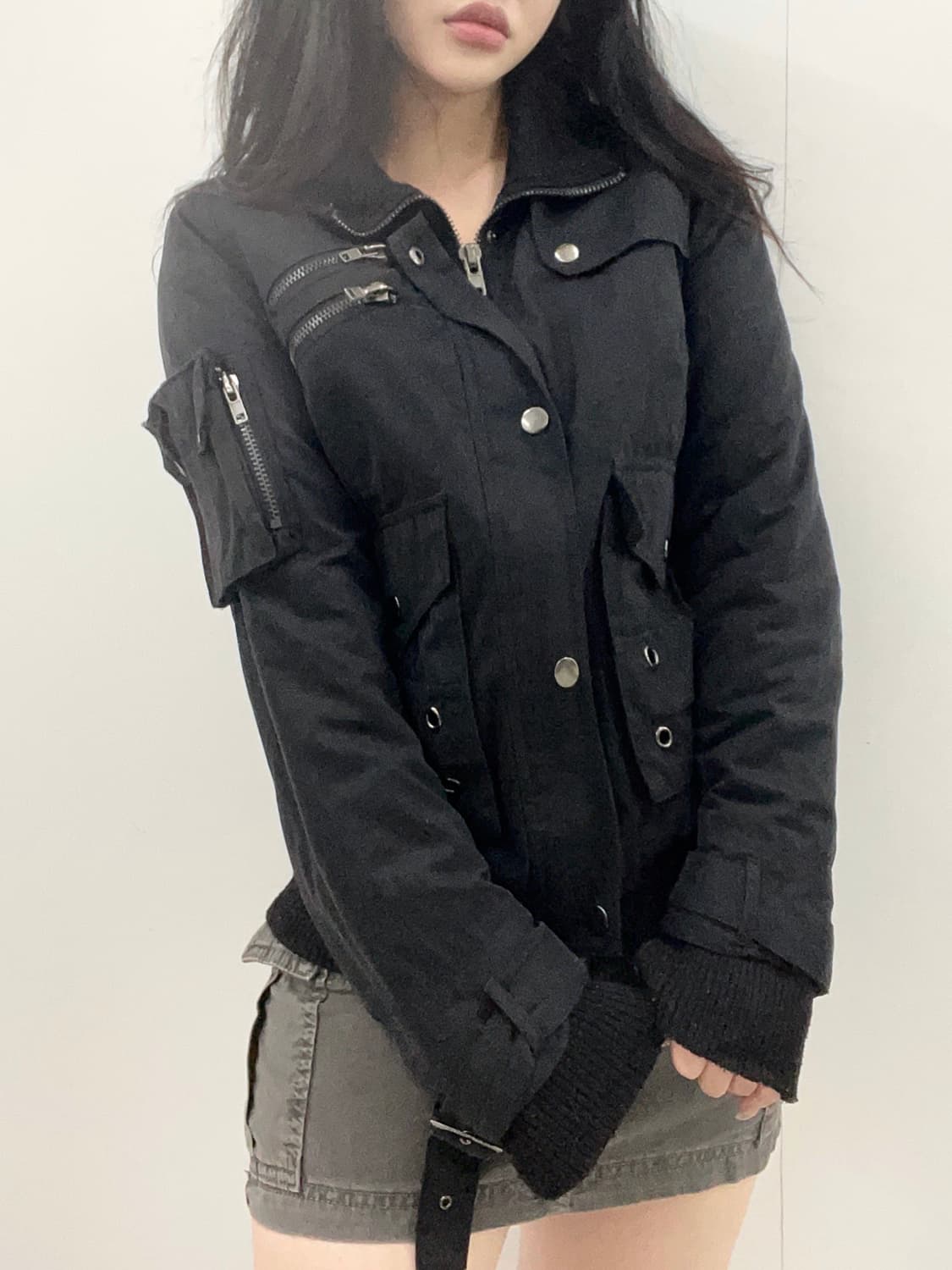 Black Y2K Pocket detail two-way jacket 상품이미지1