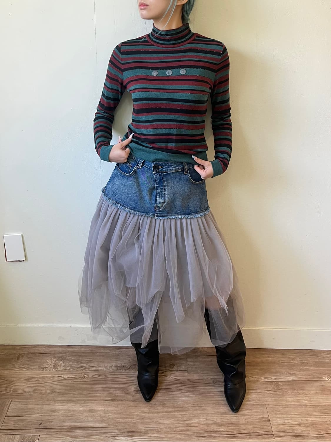 INTELLECTION 미드 버튼 터틀넥 상품이미지4