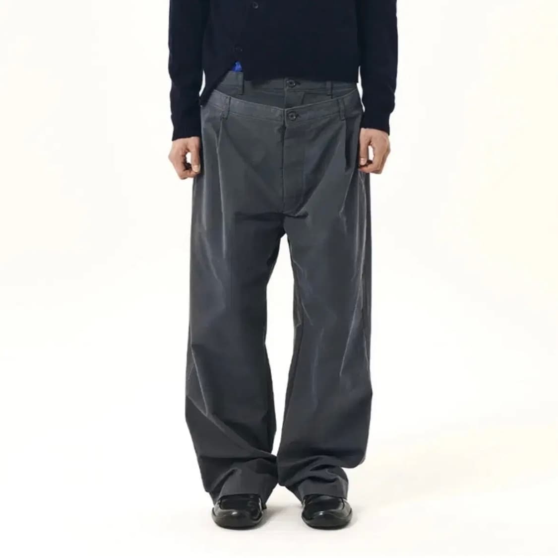 EE double waist pants charcoal 상품이미지1
