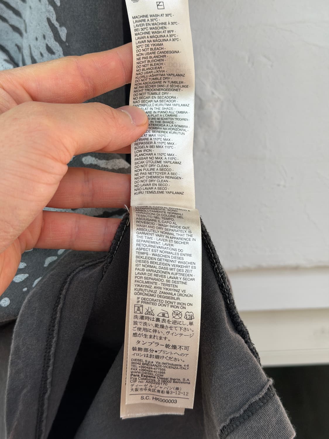 DIESEL 디젤 핑거프린트 그래픽 반팔 티셔츠 L 상품이미지5