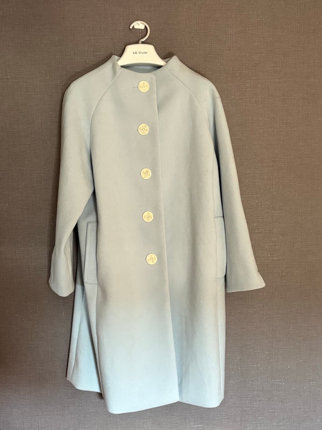  Plarapa 하늘색 노카라 코트 L 상품이미지2