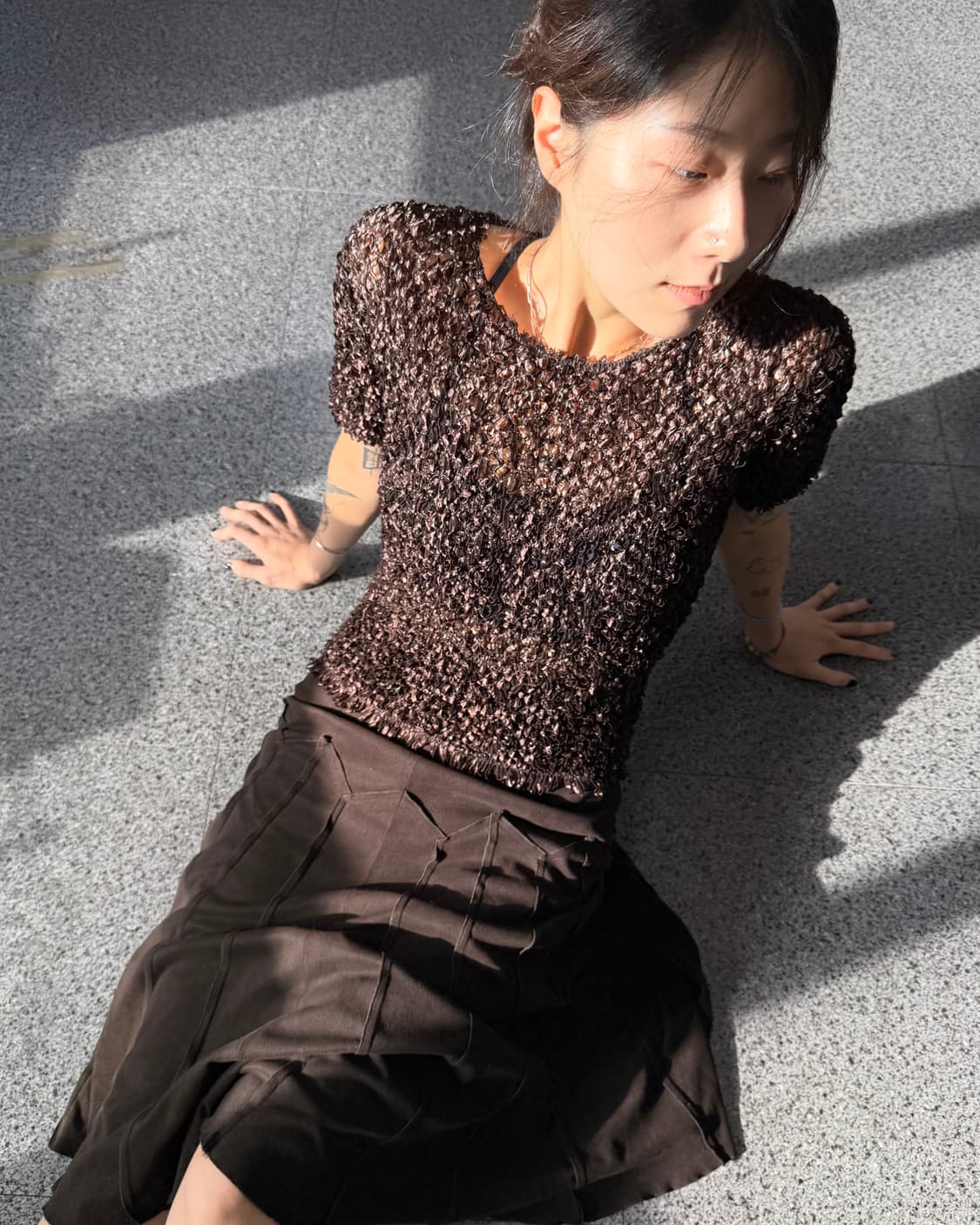 vintage chocolate loop knit top 상품이미지1
