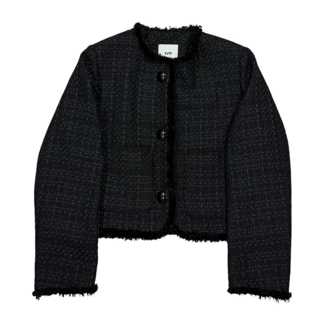 SJYP 에스제이와이피 싱글 트위드 자켓 블랙 M 상품이미지1