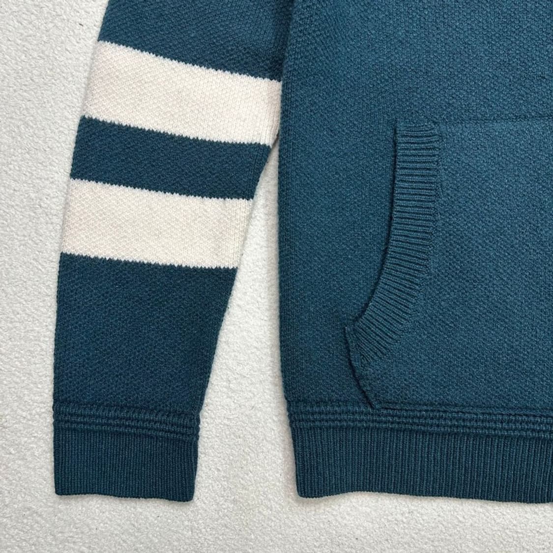 타미힐피거 그린 타미진스 로고 자수 블루종 니트 집업 가디건 XS 상품이미지3