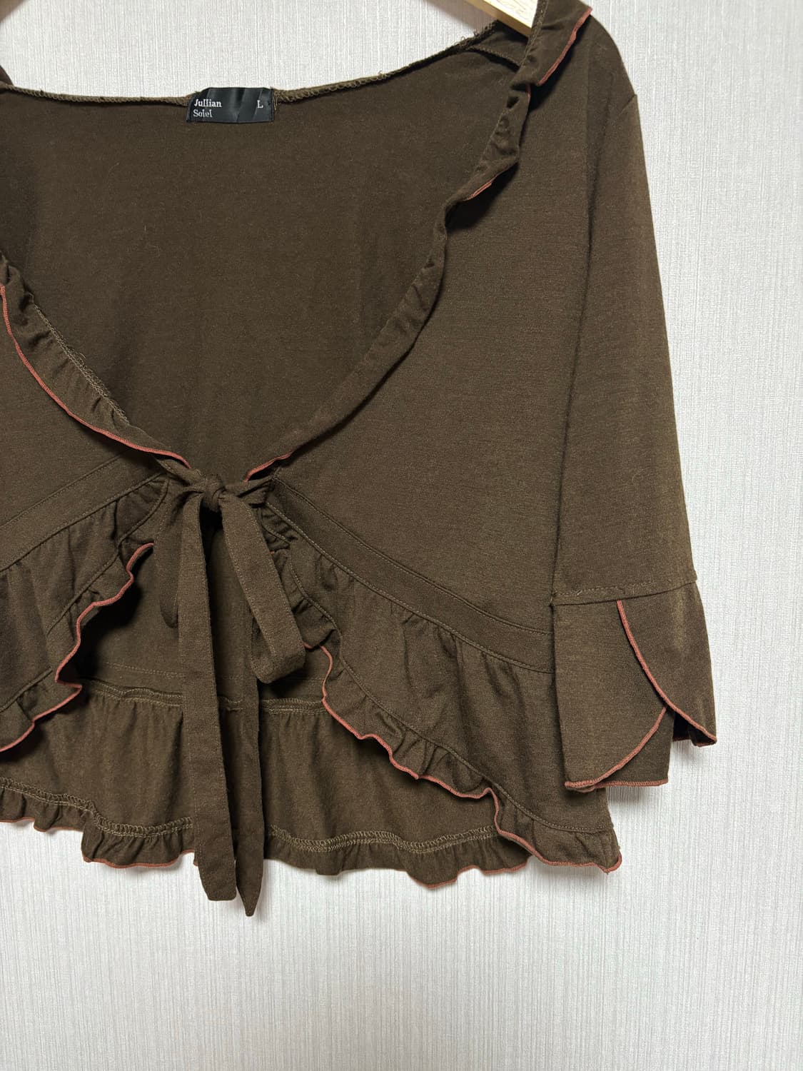 카키 브라운 볼레로 가디건 상품이미지7