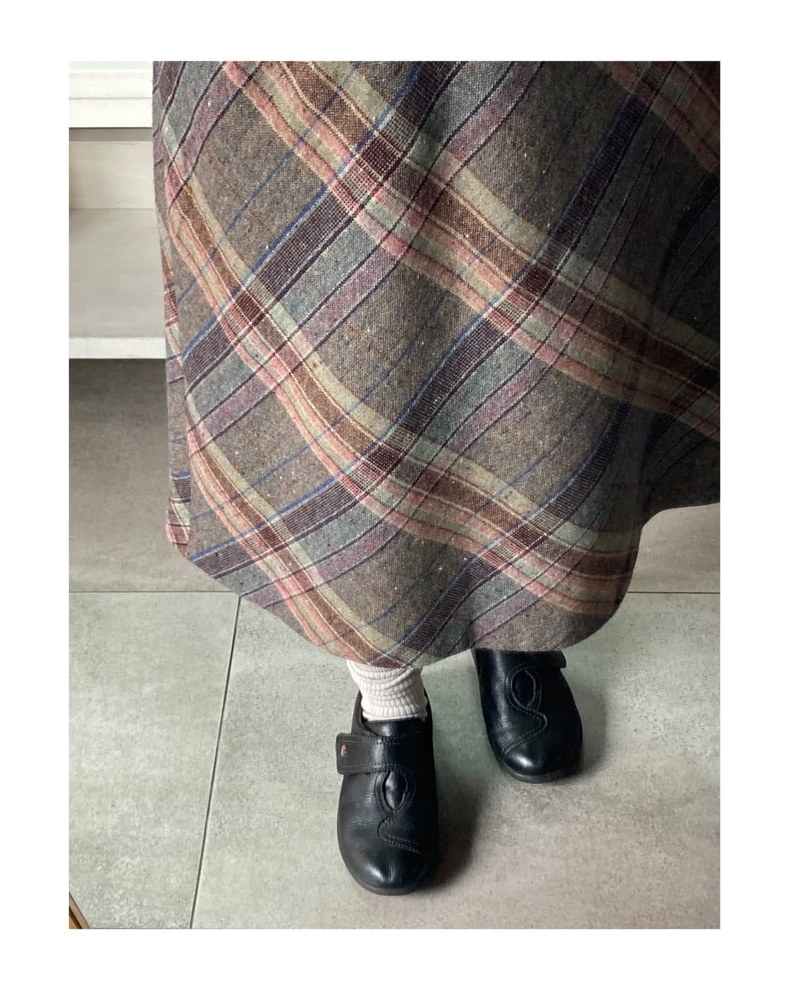 핀터감성 울 체크 스커트  상품이미지4