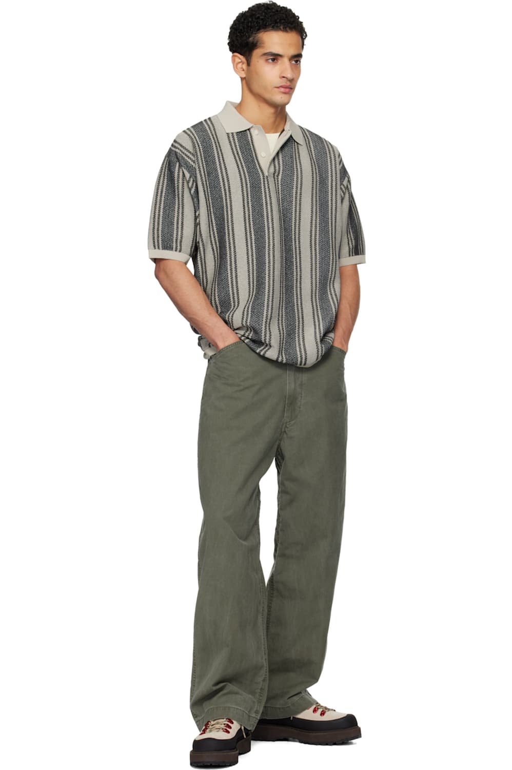 [S,M,L,XL]나나미카 26ss 스트라이프 폴로 니트/차콜 상품이미지4