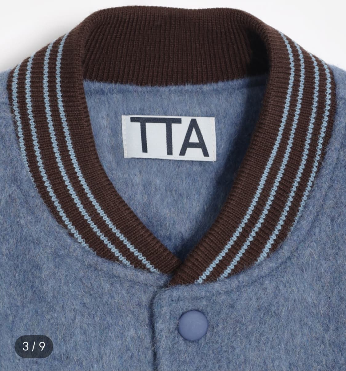 새상품급 토우토우 아카이브 바시티자켓 블루&월넛 상품이미지3